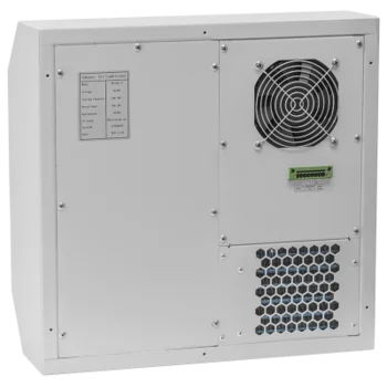 Кондиционер для установки в уличный шкаф, холодопроизводительность 500Вт, со встроенным электрическим калорифером, -48В постоянного тока